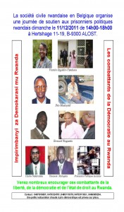Belgique : Action de solidarité en l’honneur des prisonniers politiques du Rwanda