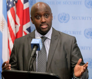 SC Stakeout: Valerie Amos, USG-OCHA on Sudan/South Sudan Olivier Nduhungirehe, Deputy Permanent Representative of the Republic of Rwanda to the UN on Syria, Gaza and other matters.