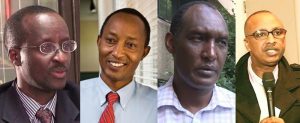 de gauche à droite: Dr. Gerald Gahima, Dr Rudasingwa Theogene, Kayumba Nyamwasa et Jonathan Musonera